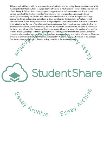 Charismatic Leadership Theory