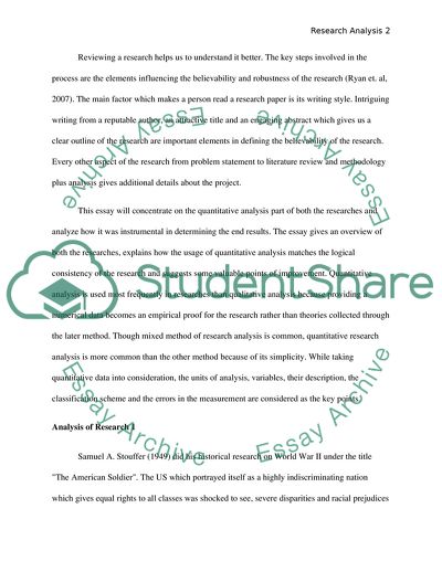 Quantitative Analysis in Research