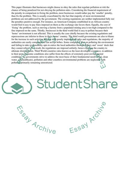 Businesses Polluting In a Third World Country