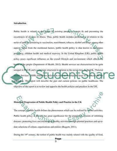 Public Health Policy and Practice in the United Kingdom