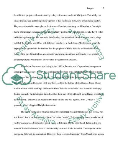 Peculiarities of Rastafarian Movement