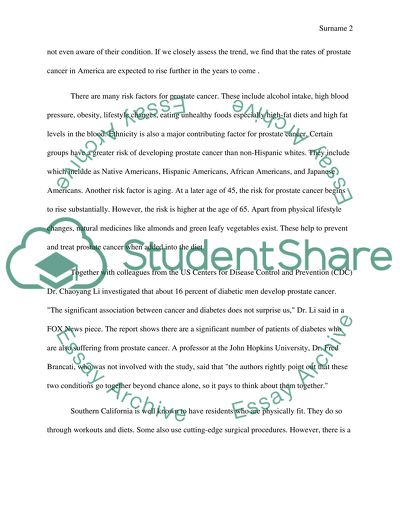 A Chronic Disease: Prostate Cancer