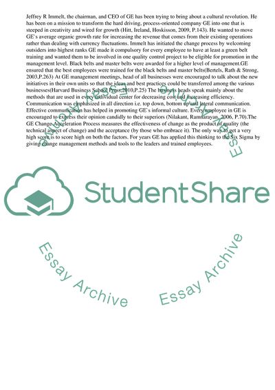 Change Management in GE, Ford