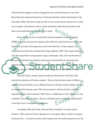 Brain Function and Behavior