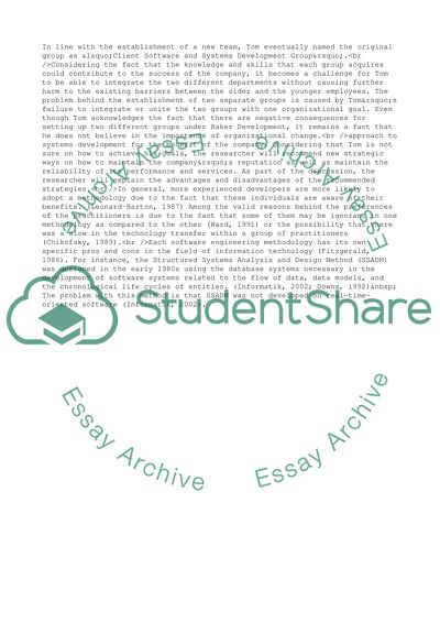 Systems Building for Baker Development: Methods and Management