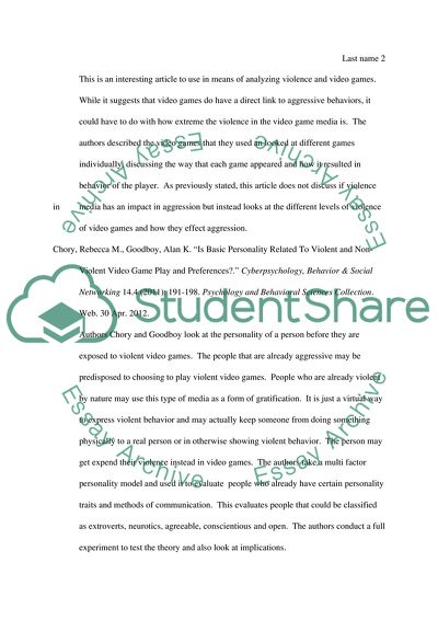 Video Games and Violence