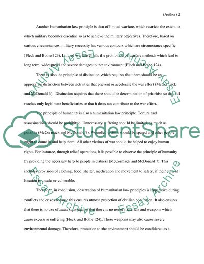 Basic Principles of Humanitarian Law