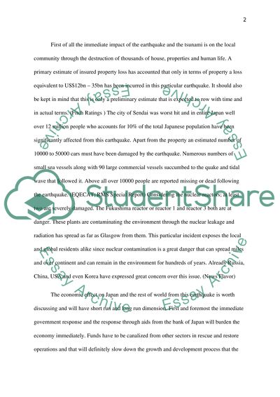 The effects of Japanese earthquakes to the rest of the world