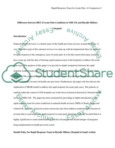 Rapid Response Team of Acute Conditions