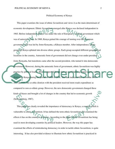 Political Economy of Kenya