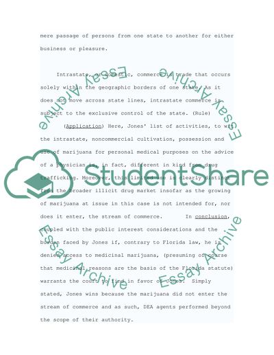 The conduct of the DEA was an unconstitutional exercise of Congress Commerce Clause authority
