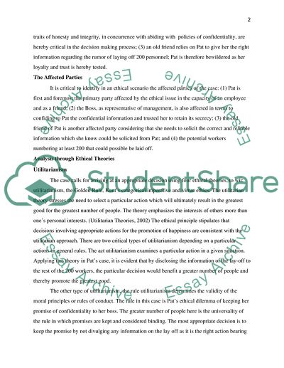 Ethical Theories as Guiding Principles for Decision Making