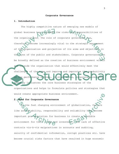 Need for Corporate Governance