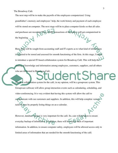 The Broadway Cafe from My Grandfather