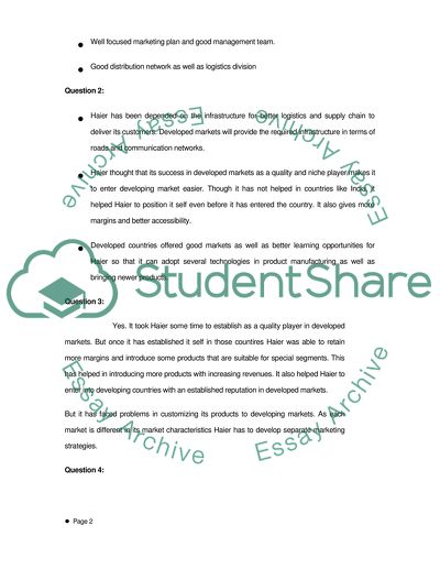 Haier Global Analysis