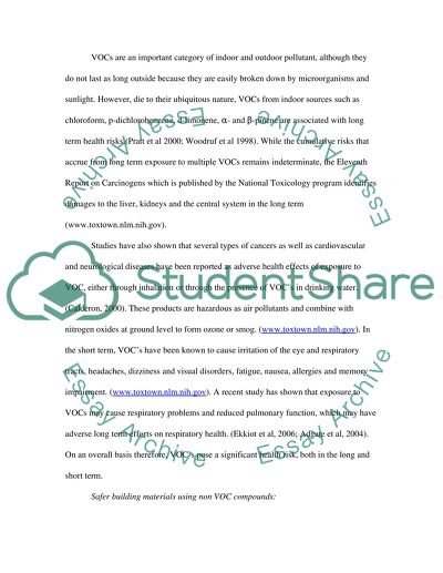 Health Risks Associated With Volatile Organic Compounds