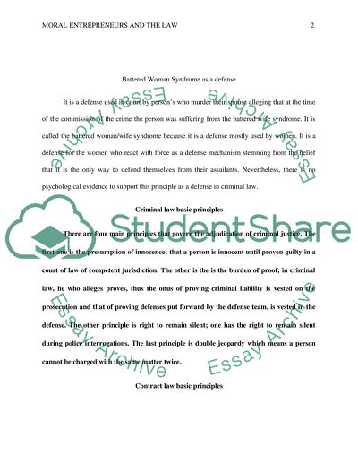 Moral Entrepreneurs and the Law