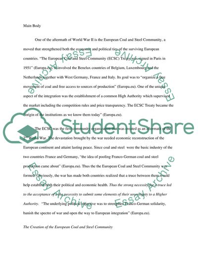 The Six Countries Surrender of Elements of Sovereignty