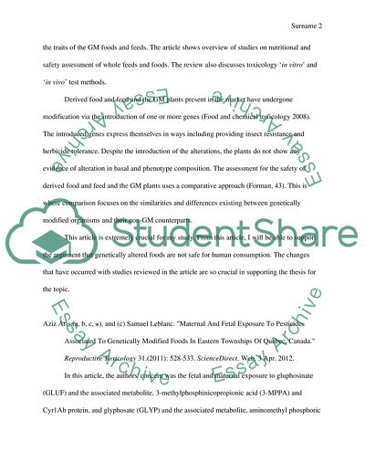 Genetically Altered Food