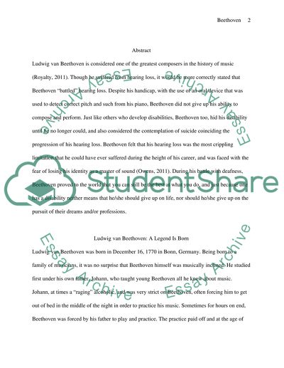 Famous Person with Disabilities ( BEETHOVEN)