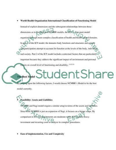 Disablement Models Paper
