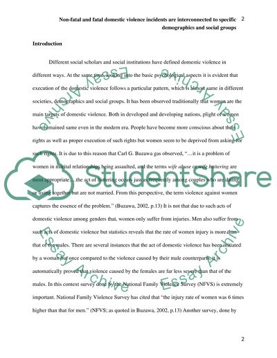 Non-fatal and fatal domestic violence incidents are interconnected to specific demographics and social groups