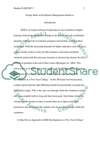 Enrollment Management:Salvation or Ruination