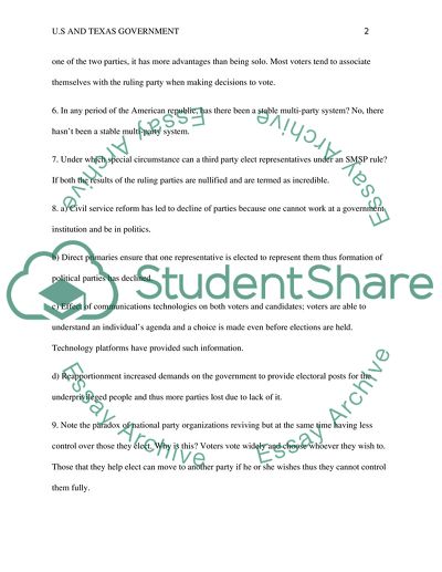 U.S. and Texas Government