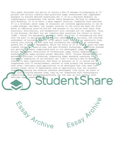 Non-IT Managers managing IT Projects