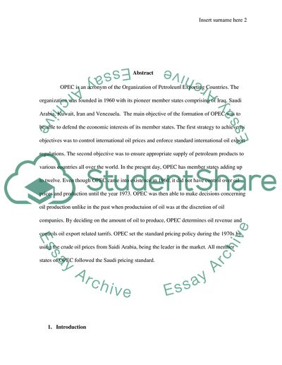 Organization of Petroleum Exporting Countries
