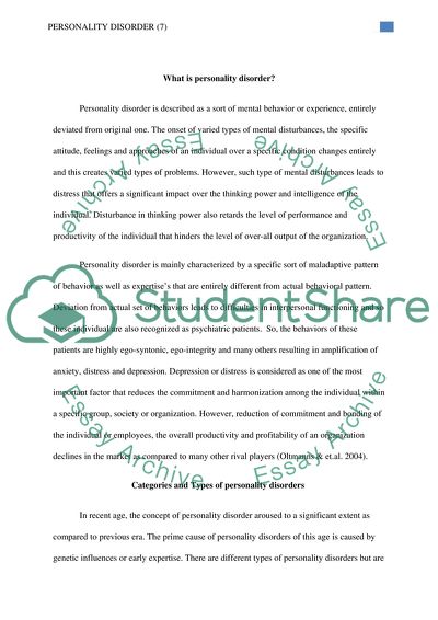 Different Types of Personality Disorder