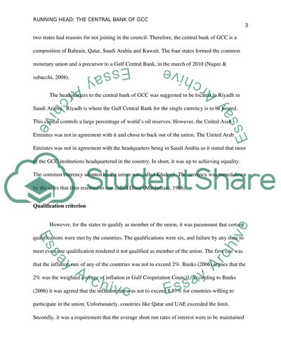 Central Bank for GCC (Gulf Cooperation Council)