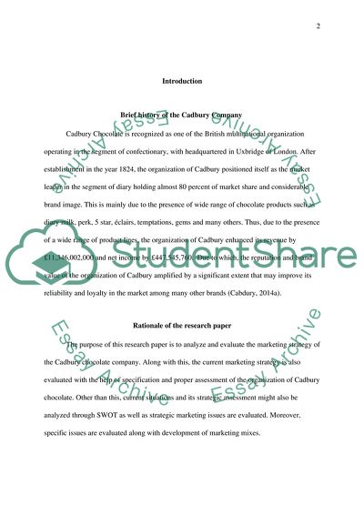 Research paper about chocolates