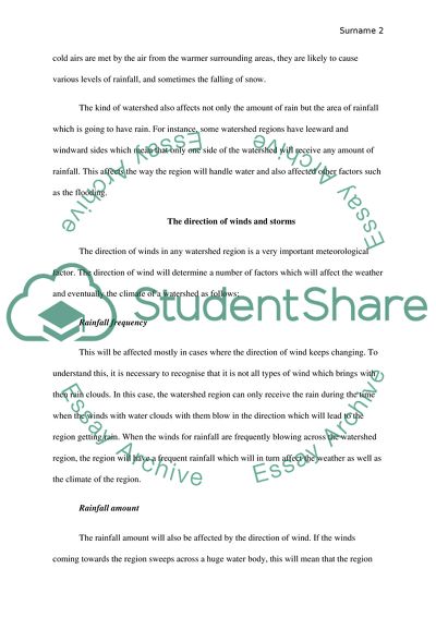 Hydrological Processes in Watershed Regions