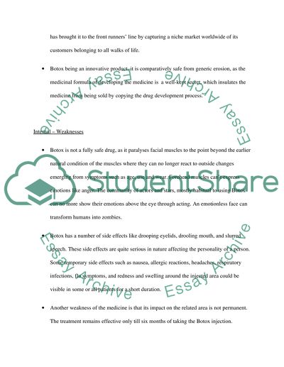 SWOT Analysis for Allergan and Botox Product