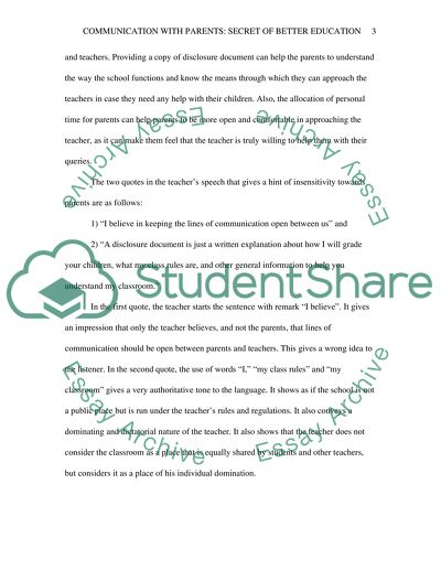 Communication with Parents: Secret of Better Education