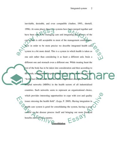 Integrated Health Delivery System