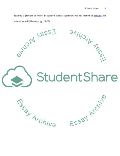 Geometry: Fermats First Innovative Mathematics