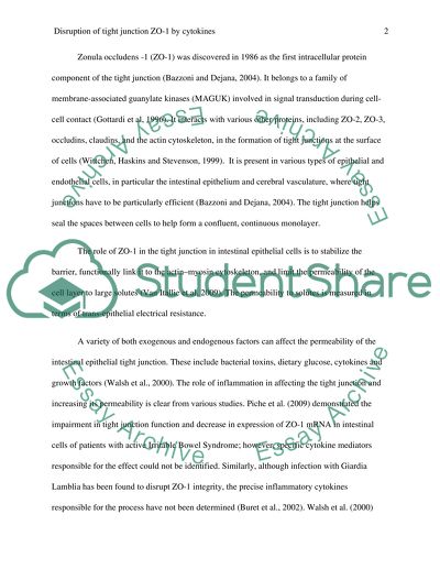 Disrubtion of the tight junction ZO-1 by cytokine in intestinal epithelial and probiotic treatment