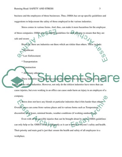 OSHA: Safety and Shiftwork Stress