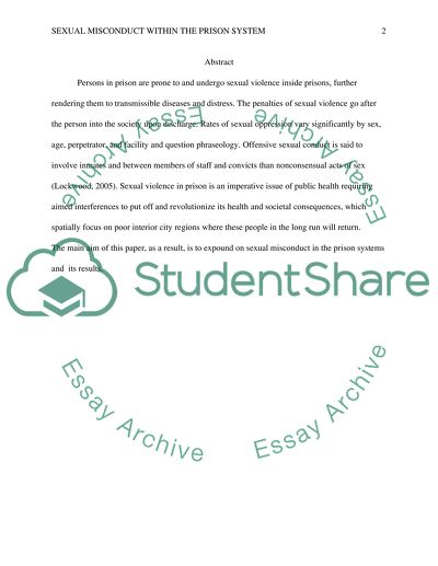 Sexual Misconduct within the Prison System