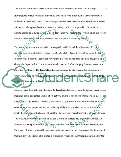 How did the French Revolution influence the development of nationalism in 19th century Europe