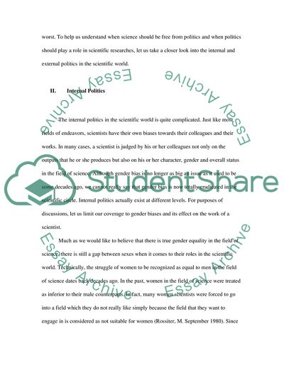 Connection of Science and Politics