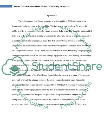 Thomson One - Business School Edition - Walt Disney Prospectus