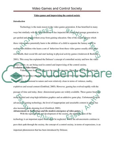 Video Games and Improvising the Control Society