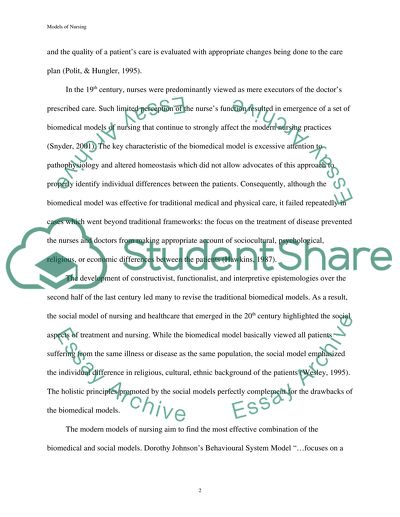 Models of Nursing and Its Benefits