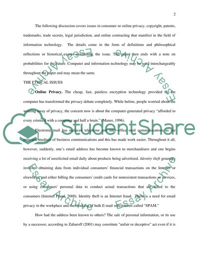 Ethical Issues of Information Technology