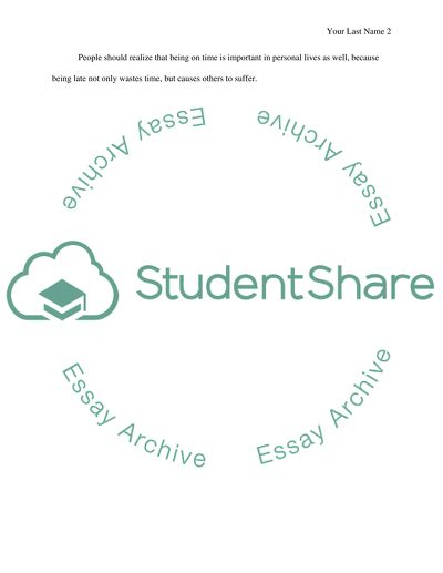 Lateness of People and Importance of Time