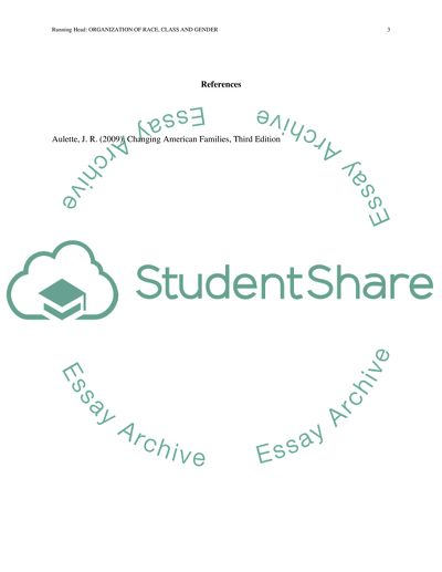 Organization of Race, Class and Gender