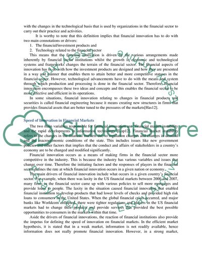 International Finance and Financial Innovation